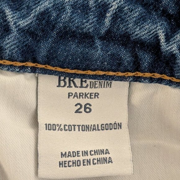 BKE Blue Distressed Denim Mid-Rise Cut-Off Cuffed Jean Shorts; Size 26 - Picture 4 of 4